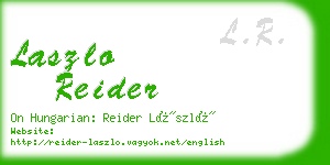 laszlo reider business card